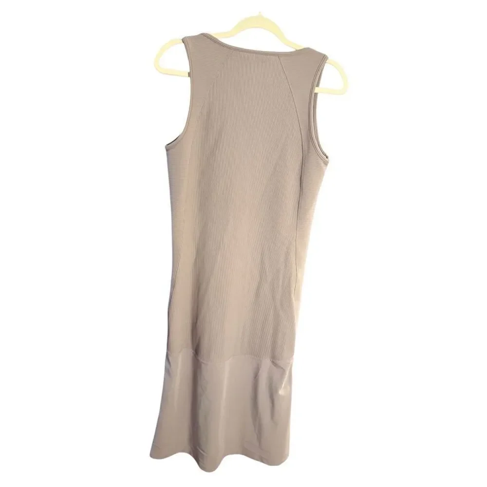 Athleta Pacifica Sleeveless Ribbed Midi Dress Women Sz Medium Lilac Purple Activ
